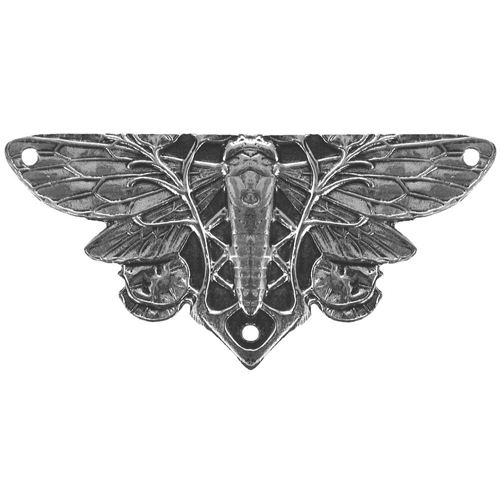 Notting Hill NHH-920-BN Cicada on Leaves Hinge Plate Brite Nickel (sold in pairs)